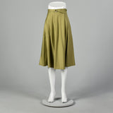 Ellen Tracy 1970s Green Wrap Skirt