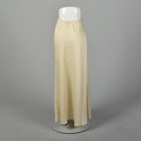 XS Mary McFadden 1990s White Ivory Maxi Skirt