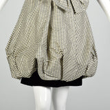 XS 1980s Black Velvet Metallic Gold Sleeveless Bubble Hem Party Dress