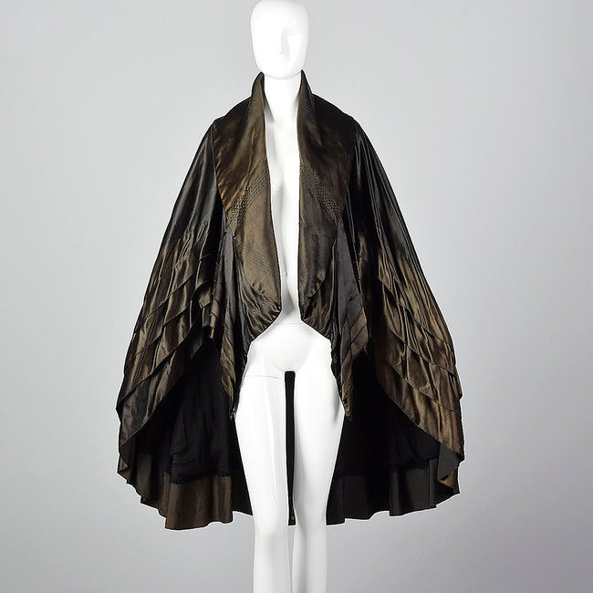 1920s Art Deco Layered Silk Cape