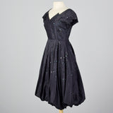 1950s Navy Party Dress with Bubble Skirt