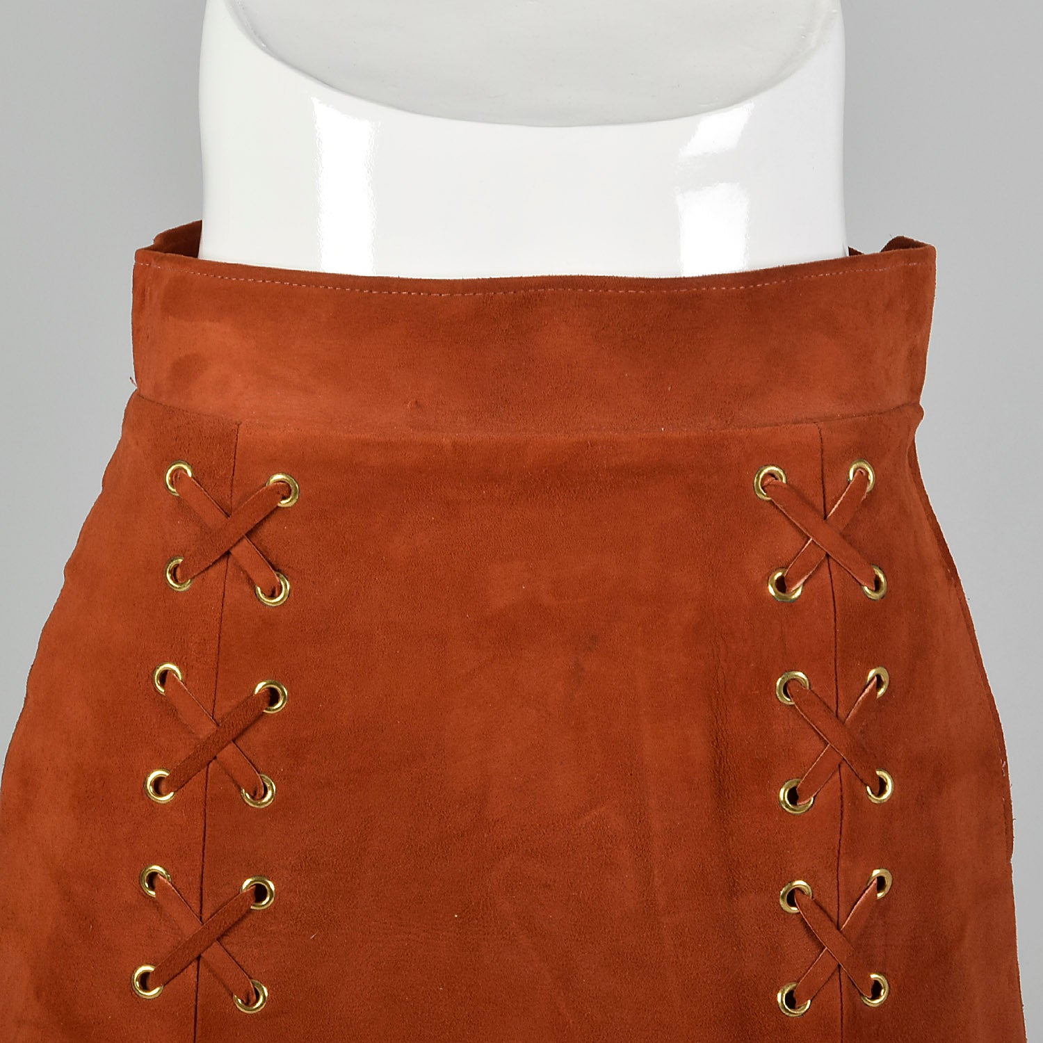 Via Veneto Orange Suede Skirt