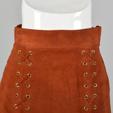 Via Veneto Orange Suede Skirt