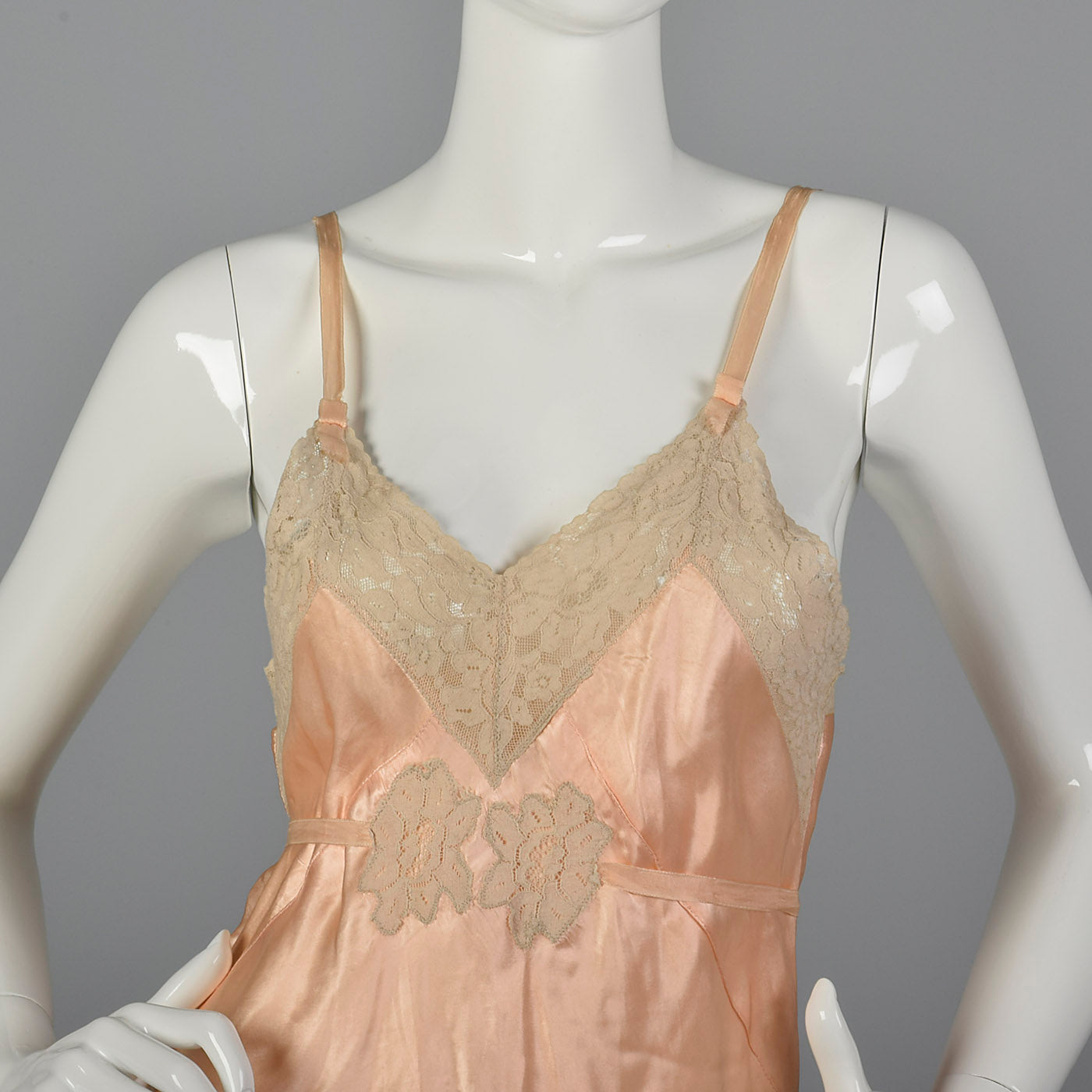 1930s Pink Slip with Wide Lace Trim