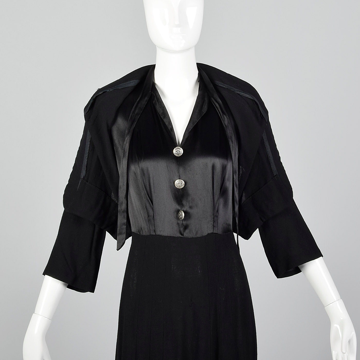 1930s Black Dress with Illusion Jacket