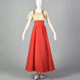 1930s Mesh and Pink Taffeta Gown