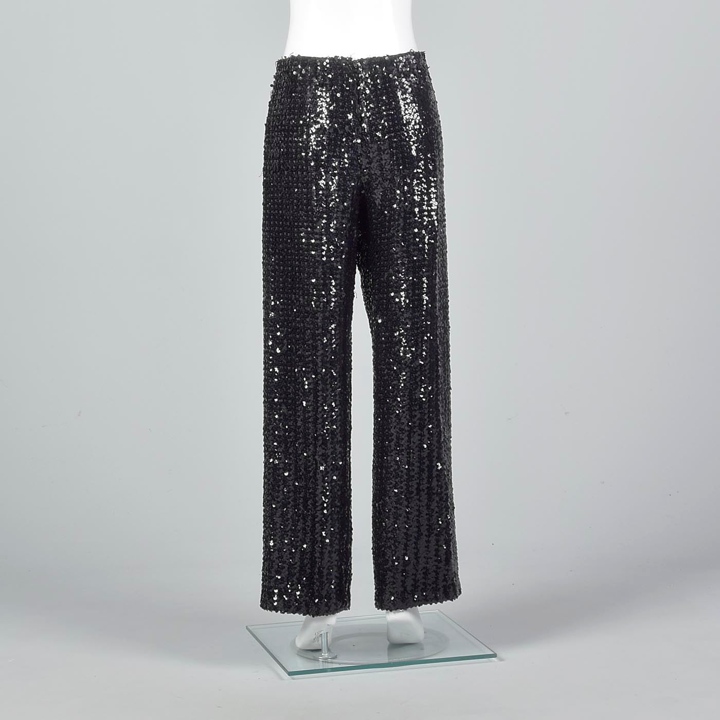 1970s Saks Fifth Avenue Black Sequin Evening Pants