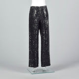 1970s Saks Fifth Avenue Black Sequin Evening Pants