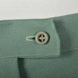 Small 1970s Mint Green Pants Boho Wide Leg High Rise Polyester Bell Bottoms
