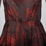 1950s Black and Red Brocade Dress