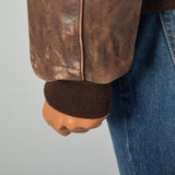 XL RRL Ralph Lauren Double RL A-2 Brown Leather Flight Jacket