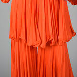 1970s Orange Palazzo Pant Set
