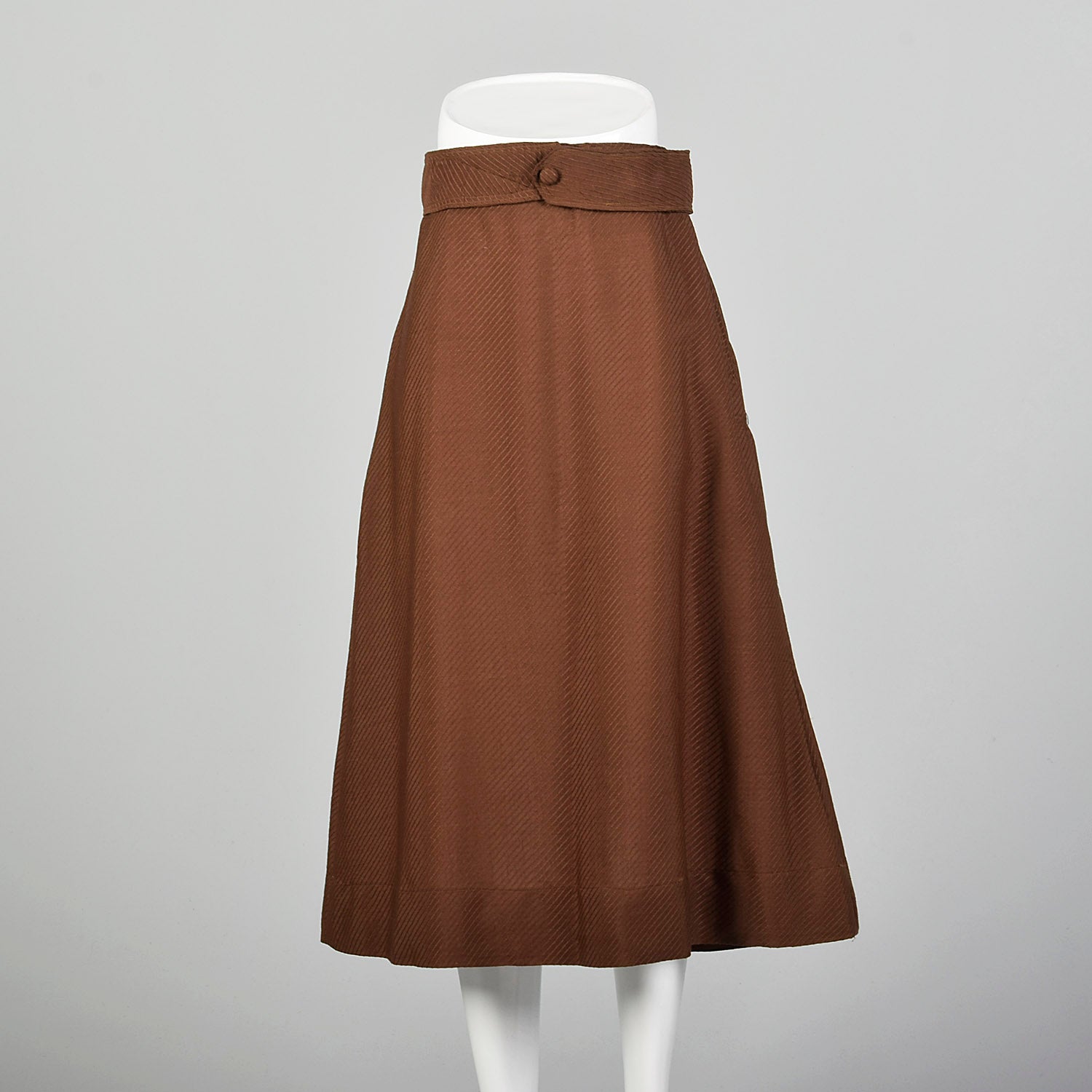 Medium 1910s Edwardian Brown Lightweight Skirt