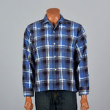 1950s Pilgrim Blue Plaid Flannel Shirt