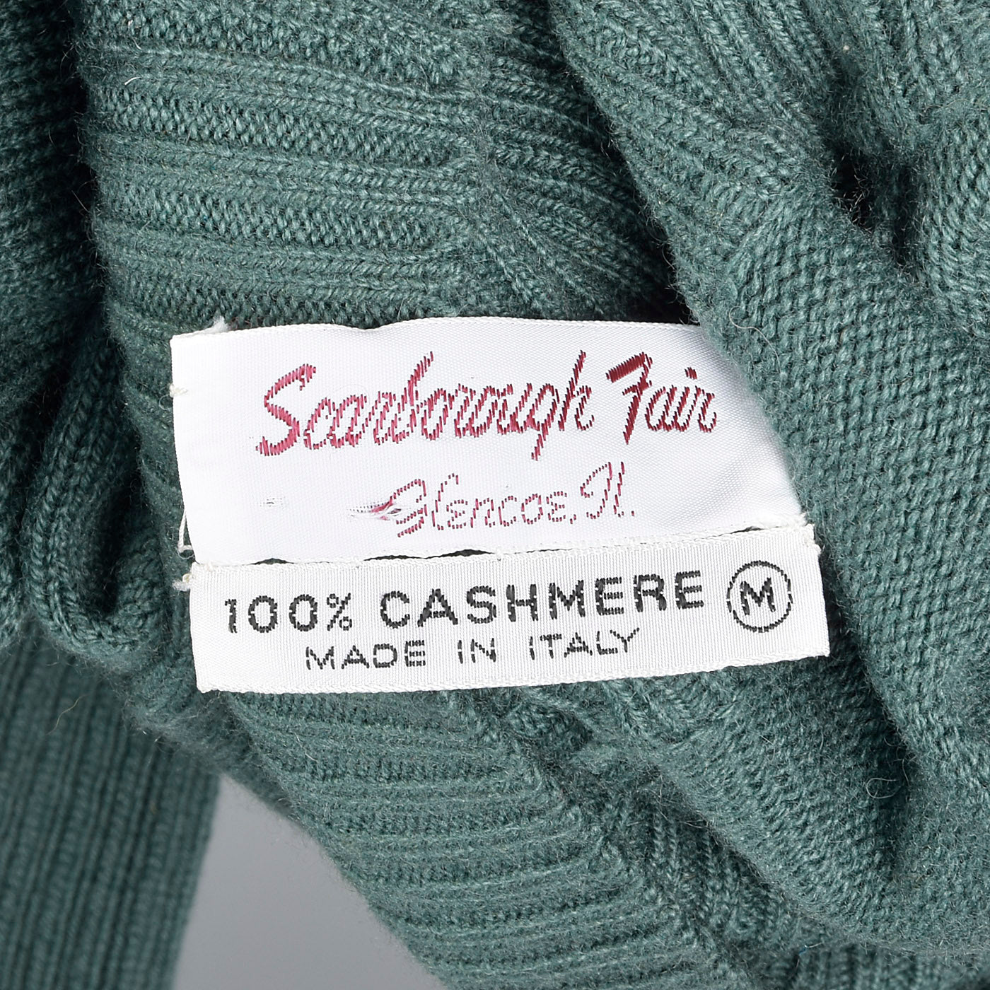 1980s Sage Green Cashmere Dress