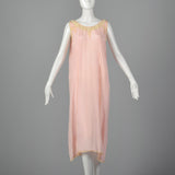 1920s Pink Nightgown with Lace Trim