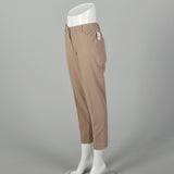 Brunello Cucinelli Khaki Capri Pants Tapered Leg Designer