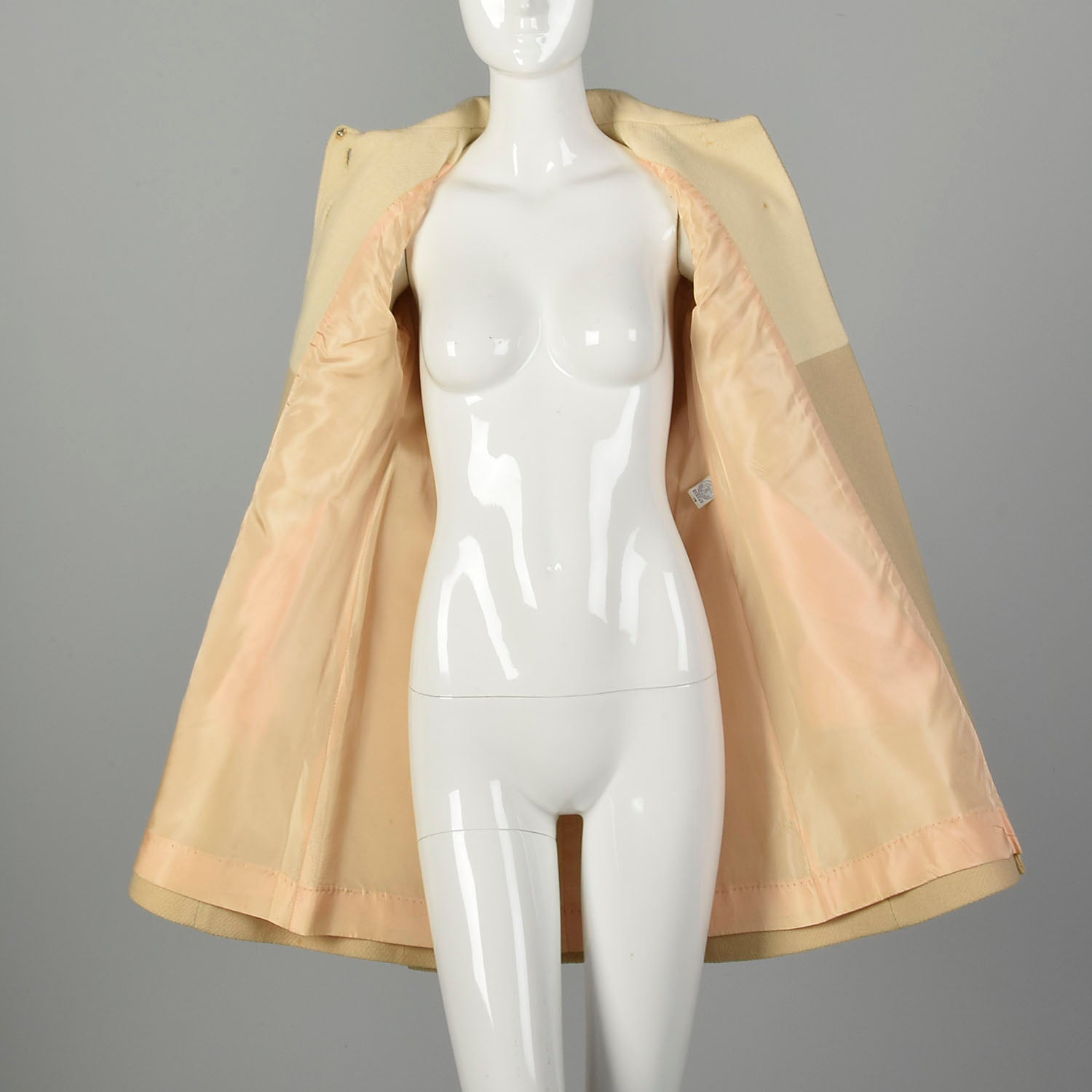 XXS 1960s Coat Mod Babydoll Style Beige Mini Jacket