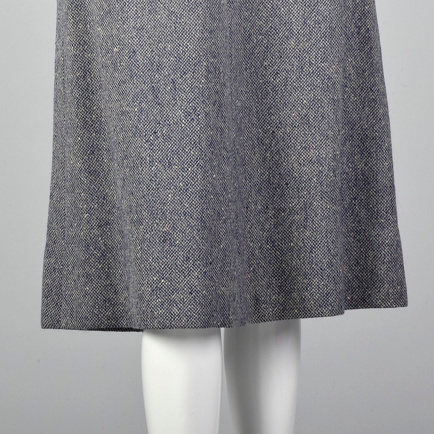1960s Blue and White Wool Tweed Skirt Suit