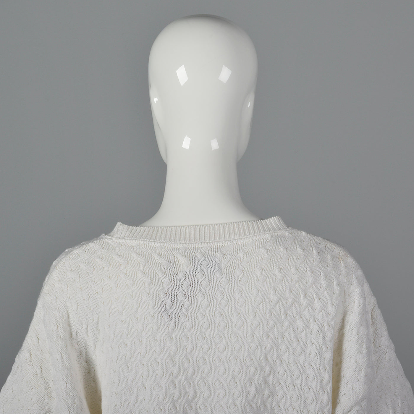 1980s Deadstock White Cable Knit Sweater