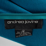1980s Teal Wool Midi Dress