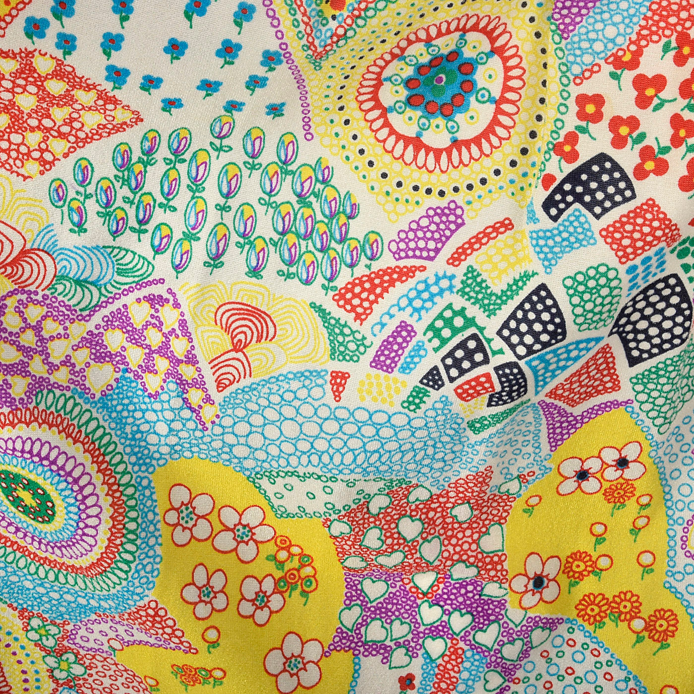 1970s Psychedelic Print Maxi Dress with Bell Sleeves