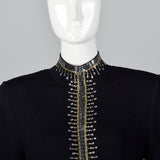 1980s St John Knit Black Evening  Dress