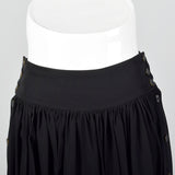 1990s Black Asymmetric Pleated Skirt