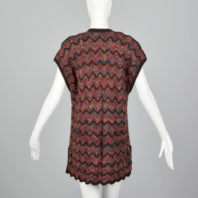 1980s Multicolor Zig Zag Sweater Vest