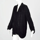 Medium 1920s Black Velvet Cardigan