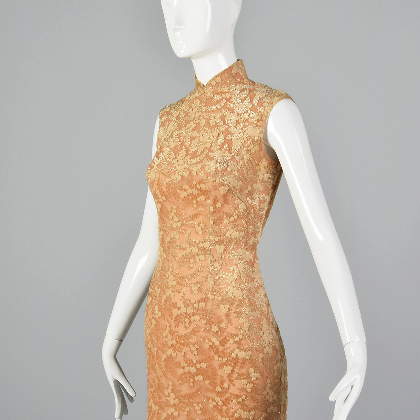 1960s Burnout Silk Velvet Dress Set