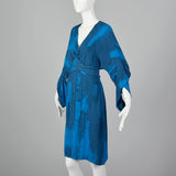 2000s Stella McCartney Blue Print Silk Dress