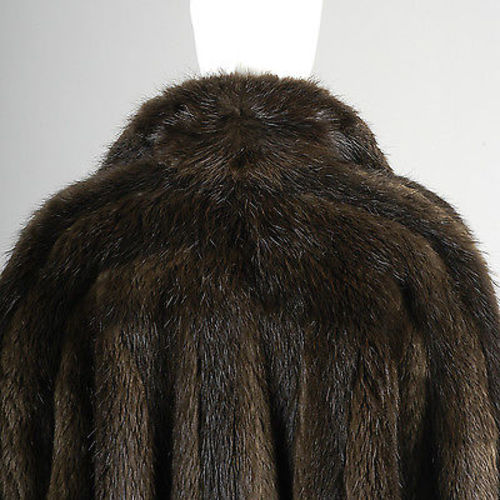 Luxurious I. Magnin Long Hair Beaver Fur Swing Coat