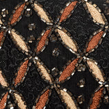 1990s Black Beaded Faux Jacket Maxi Dress