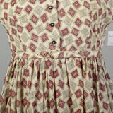 XL 1950s Cotton Day Dress Deadstock Lightweight Volup Summer Casual