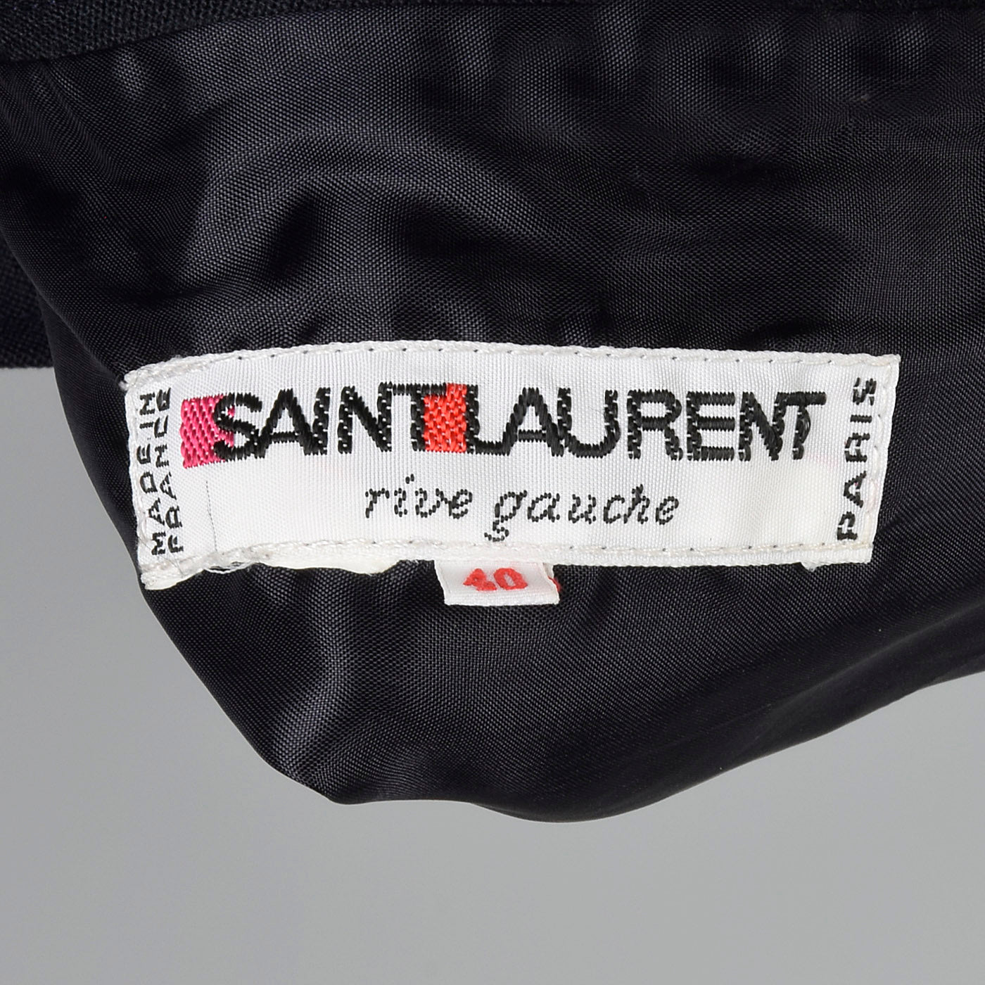 1980s Yves Saint Laurent Rive Gauche Navy Blue Skirt with Slit