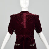 Small 1930s Silk Velvet Day Dress
