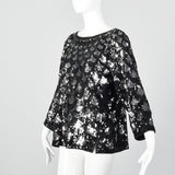 1960s Sequin Top with Scallop Design