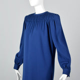 1980s Bill Blass Loose Blue Knit Dress