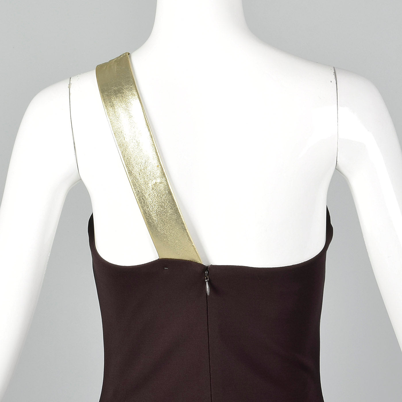 2000s Halston Designer Brown Evening Gown