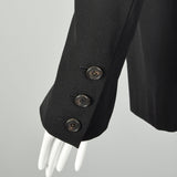 Small 2000s Ann Demeulemeester Vintage Designer Black Tuxedo Jacket Long Sleeve Wrap Dress