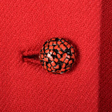 1960s Red Wool Coat with Sheared Fur Collar