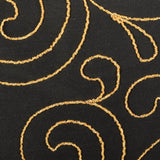 Small 1980s Nipon Black Strapless Party Dress Peplum with Gold Swirl