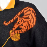1980s Escada Novelty Dog and Cat Friends Sweater