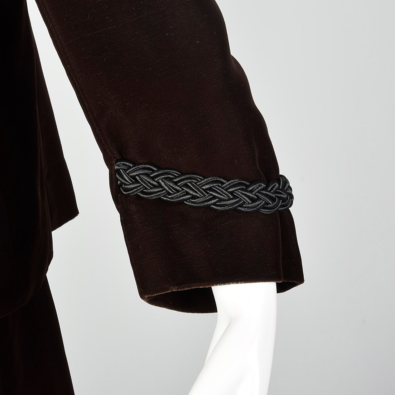 Medium Pierre Balmain 1970s Brown Velvet Skirt Suit