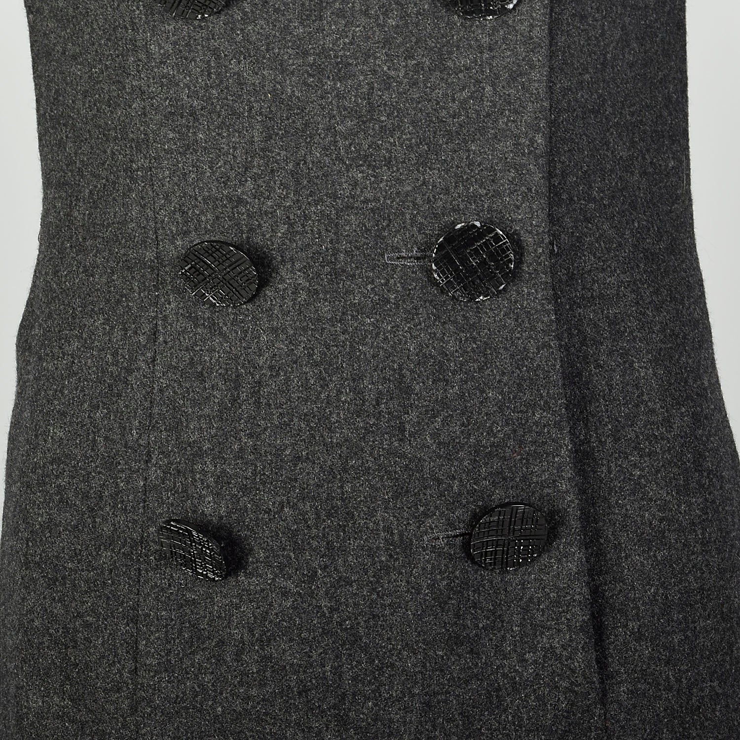 Medium 1960s Wool Dress Gray Double Breasted Casual