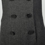 Medium 1960s Wool Dress Gray Double Breasted Casual