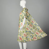 1950s Floral Silk Dressing Gown