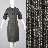 1960s Curve Hugging Chunky Tweed Dress