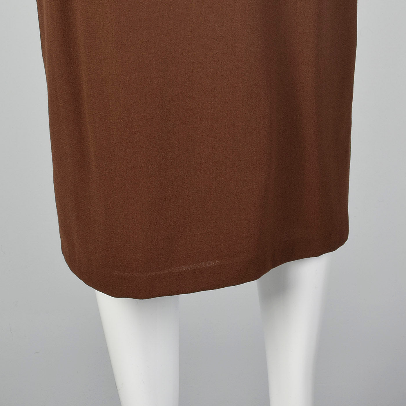 1980s Asymmetrical Brown Wool Crepe Skirt